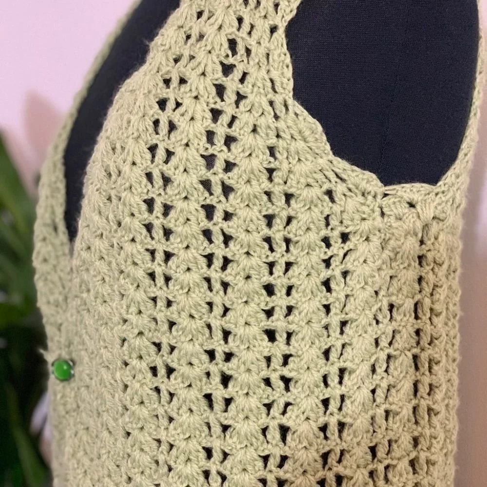 Crochet CARDIGAN | COVERUPS | YELLOW GREEN | BOHO - Picture 3 of 5